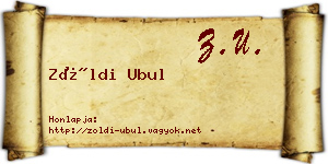 Zöldi Ubul névjegykártya